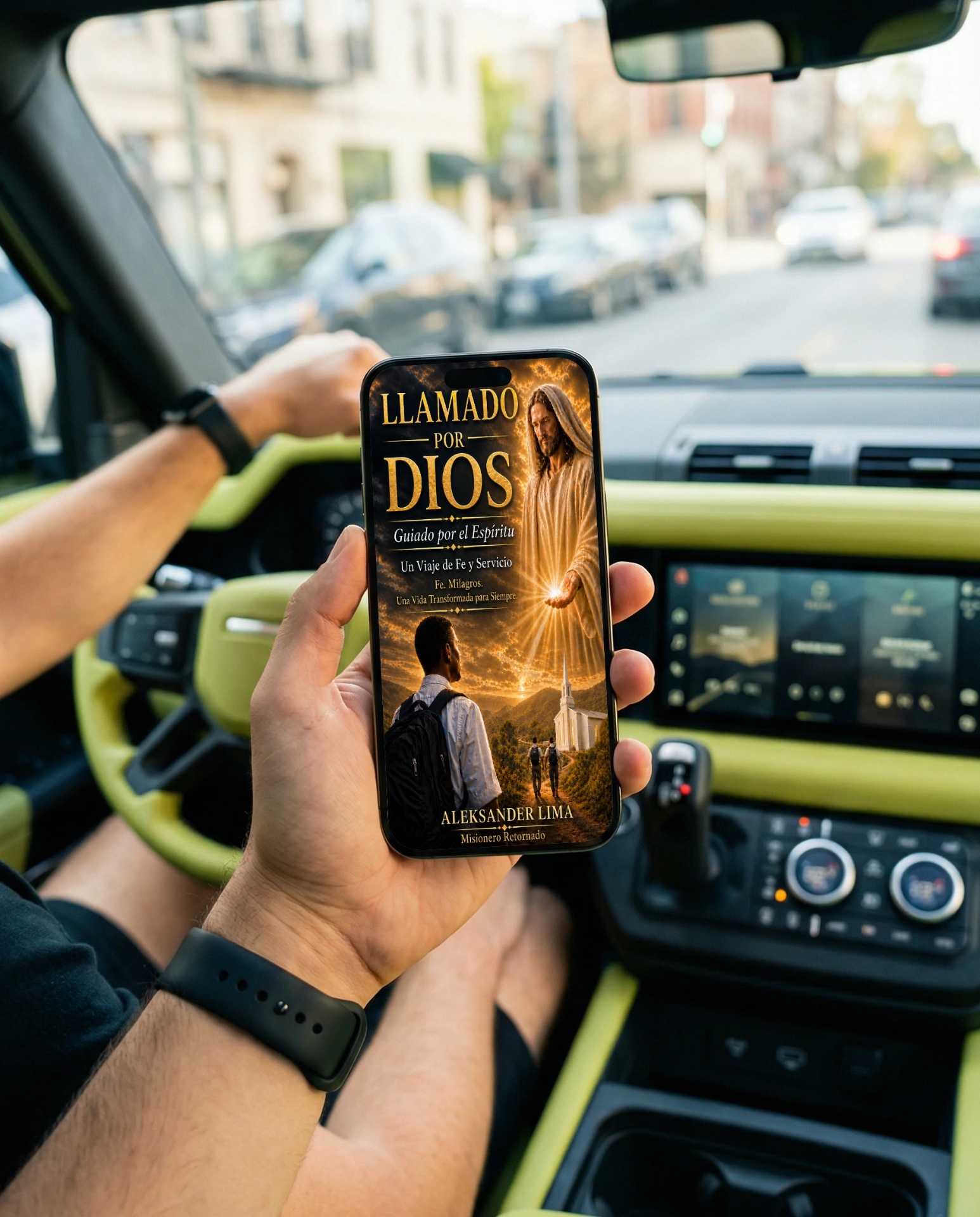 Lectura digital de Llamado por Dios durante un trayecto en coche